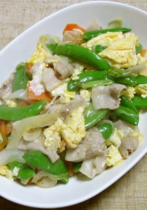 豚肉とスナップエンドウの中華風玉子炒め-レシピのメイン写真