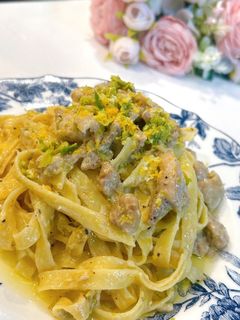 柚子と蕗の薹のフィットチーネアルフレッド-レシピのメイン写真