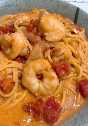 海老のトマトクリームパスタ♡-レシピのメイン写真