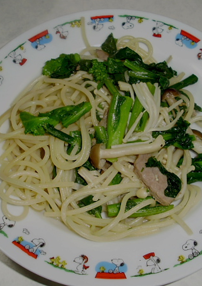 のらぼう菜とえのきのスパゲティ-レシピのメイン写真