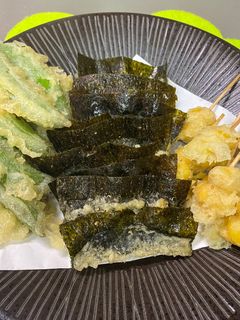 スナップエンドウ・のり・銀杏の天ぷら-レシピのメイン写真