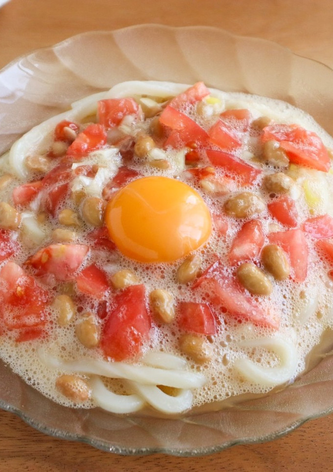 ふわふわ♡納豆トマトだれの冷やしうどん-レシピのメイン写真