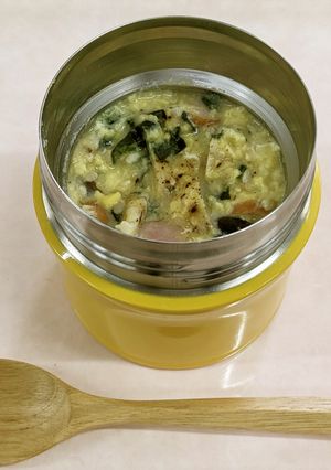 ほうれん草のカルボナーラ風リゾット-レシピのメイン写真