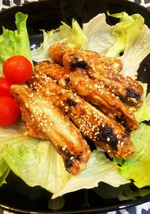 ノンフライヤーとすき焼きのたれ甘辛手羽中-レシピのメイン写真