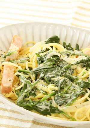ホウレンソウのクリームパスタ-レシピのメイン写真