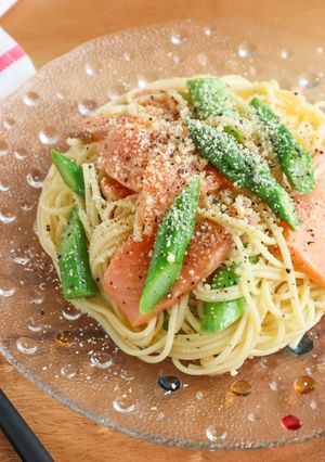 カフェ風♡サーモンとアスパラの冷製パスタ-レシピのメイン写真