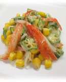 白花豆シーザードレッシングのオクラサラダ
