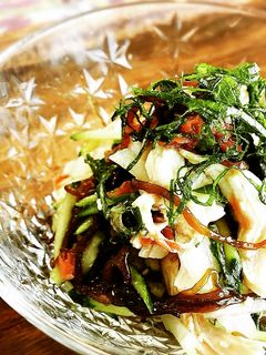 鶏ささみともずくの和風サラダ-レシピのメイン写真