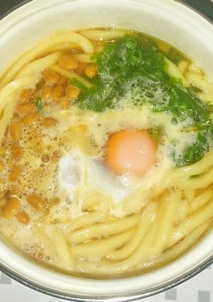 納豆温玉うどん：袋麺で作ってみました-レシピのメイン写真