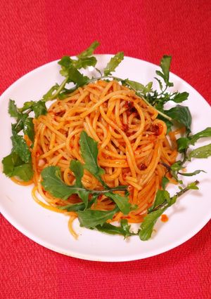 花椒辣醤で悪魔色したパスタ〜医食同源〜-レシピのメイン写真