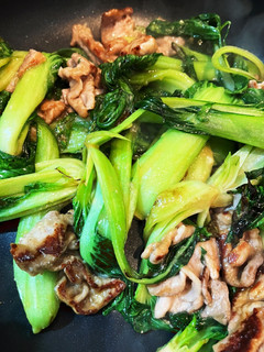 簡単ワンパン青梗菜と豚こまの和風?炒め-レシピのメイン写真