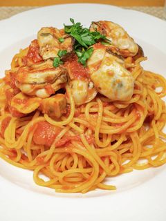 牡蠣とマッシュルームのトマトソースパスタ-レシピのメイン写真