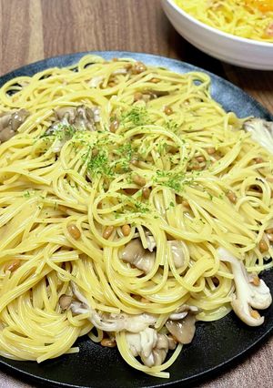 納豆ね〜ばねばっキノコパスタ♡3/13-レシピのメイン写真