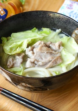 レンジで簡単！コクうま塩だれうどん-レシピのメイン写真