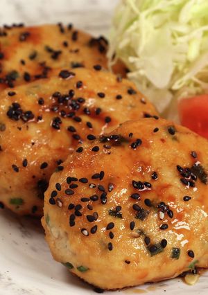 鶏と豆腐の甘辛ハンバーグ-レシピのメイン写真
