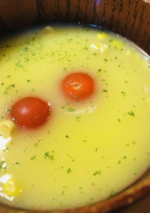 インスタント●プチトマト＆コーンスープ-レシピのメイン写真