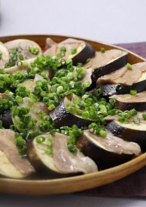 なすと豚肉のレンジ蒸し~梅肉ソースがけ~-レシピのメイン写真