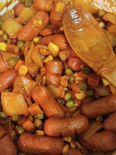 韓国の給食の味「ソーセージと野菜炒め」-レシピのメイン写真