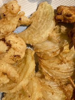 新玉ねぎ,納豆かき揚げ、海老の天ぷら-レシピのメイン写真