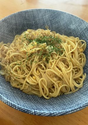 和風♪卵と玉ねぎのオイスターパスタ-レシピのメイン写真