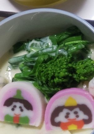 ひな祭り　菜の花のカルボナーラ風うどん-レシピのメイン写真