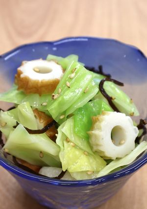 キャベツとちくわの塩ふき昆布和え-レシピのメイン写真