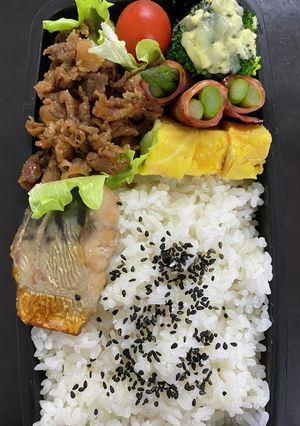 頑張るパパへ86鯖焼き豚しぐれ煮弁当-レシピのメイン写真