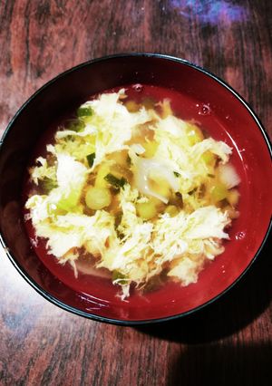 新玉ねぎとネギのかきたま減塩味噌汁-レシピのメイン写真