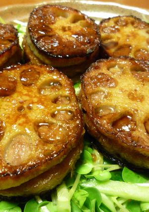 ☼我が家の♪ひき肉のレンコンはさみ焼き-レシピのメイン写真