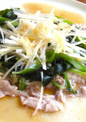 【 豚こま肉と生わかめの酒蒸し 〗-レシピのメイン写真