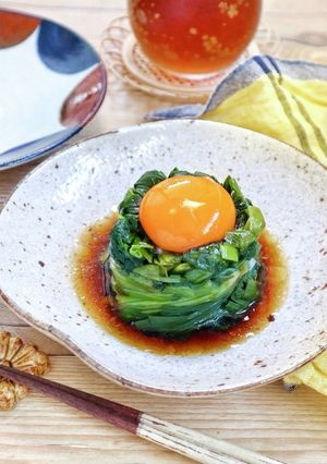 やみつき♡『小ねぎのおひたし卵黄乗せ』-レシピのメイン写真