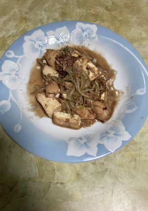 ヤリイカと豆腐ともやし炒め おつまみ-レシピのメイン写真
