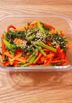 菜の花と人参の炒め物　冷蔵3日　菜の花-レシピのメイン写真