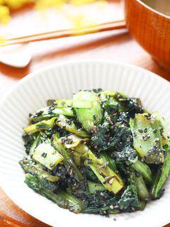 5分で簡単♪小松菜のごま醤油炒め-レシピのメイン写真