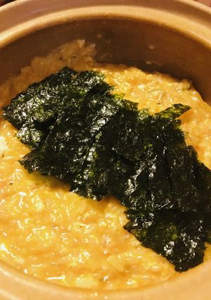鍋の〆雑炊●キムチ＆海苔玉子雑炊-レシピのメイン写真