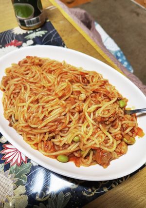 ０糖質麺（紀文）ミートソーススパゲティ風-レシピのメイン写真