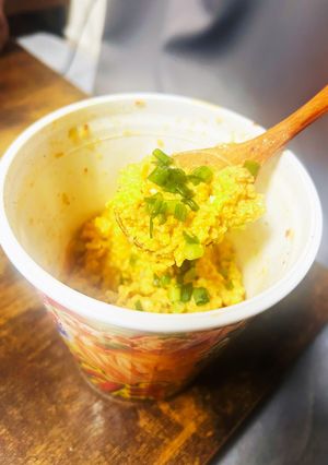 カップラーメンの残りでオートミール卵雑炊-レシピのメイン写真