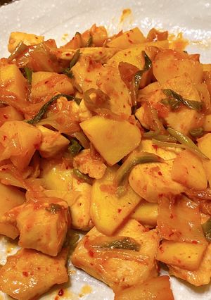 鶏むね肉とじゃがいものキムチ炒め-レシピのメイン写真