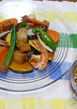 揚げ海老と揚げ野菜のサラダ-レシピのメイン写真