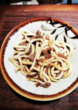 豚肉辛子醤油のレンチン加熱焼きうどん-レシピのメイン写真