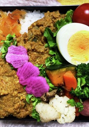 3/18 ﾖｯﾁｬﾝ☆キーマカレーお弁当-レシピのメイン写真