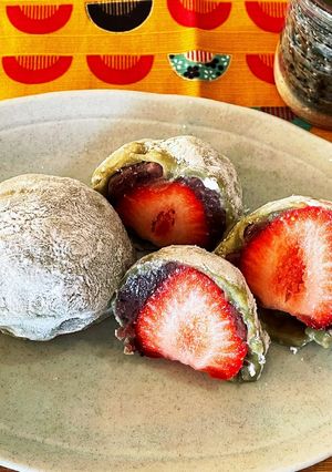 レンジで簡単 抹茶いちご大福♡-レシピのメイン写真