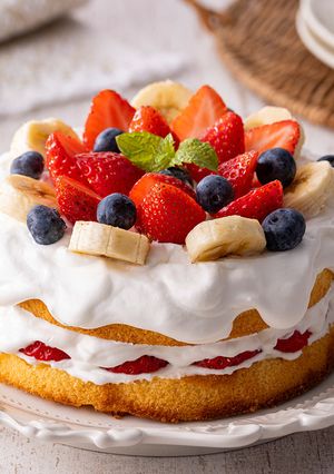 フルーツたっぷりデコレーションケーキ-レシピのメイン写真