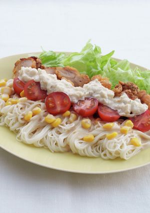 レモンタルタルのチキン南蛮風そうめん-レシピのメイン写真