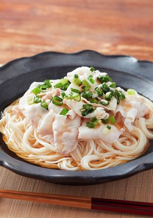 豚しゃぶねぎ塩ぶっかけそうめん-レシピのメイン写真