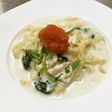 蒸し鶏入り明太クリームパスタ