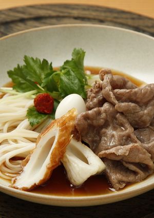 手延べそうめん 牛すき焼き＆柚子胡椒添え-レシピのメイン写真