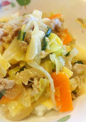 【保育園給食】ホイコーロー丼-レシピのメイン写真