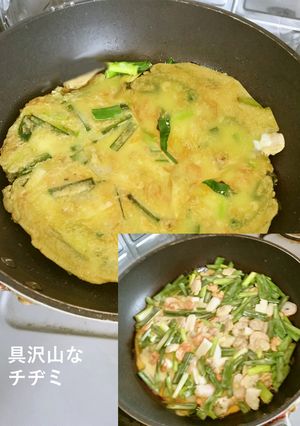 ニラとシーフードミックスで具沢山チヂミ-レシピのメイン写真
