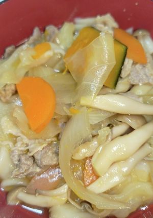 野菜たっぷり煮込みうどん(醤油味)-レシピのメイン写真